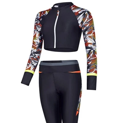 Image of Speedo Women Ultra Fizz Zip Rash Top Swimwear Black/Grey, Medium