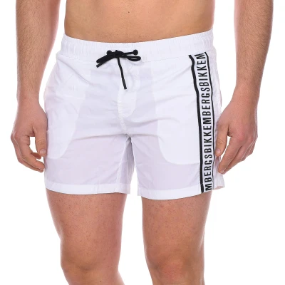 Image of Bikkembergs Mens Tape shorts White Size Medium