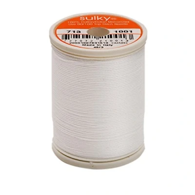 Image of Sulky Of America 660d 12wt 2 Ply Cotton Thread, 330 yd, Bright White
