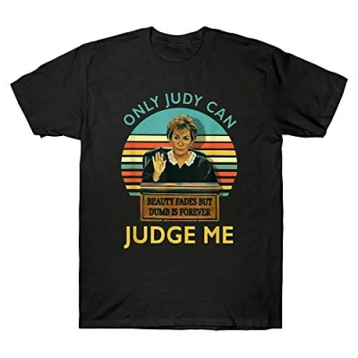 Image of Judy Sheindlin Only Can Judge Me Vintage Sunset T Shirt Mens Cotton Tee Black