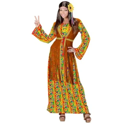 Image of &quot;HIPPIE WOMAN&quot; (dress with vest, peace sign necklace) (XXL)
