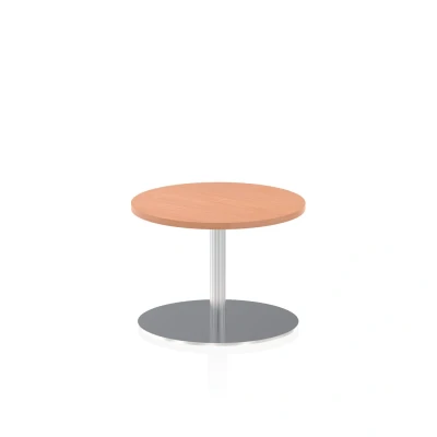 Image of Italia 600mm Poseur Round Table Beech Top 475mm High Leg