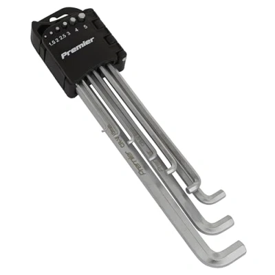 Image of Sealey Premier Hex Key Set 9pc Extra Long Stubby Element Metric