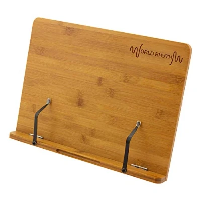Image of World Rhythm Bamboo Book Stand Wooden Desktop Music Stand, Sheet Holder, 39 x 28cm