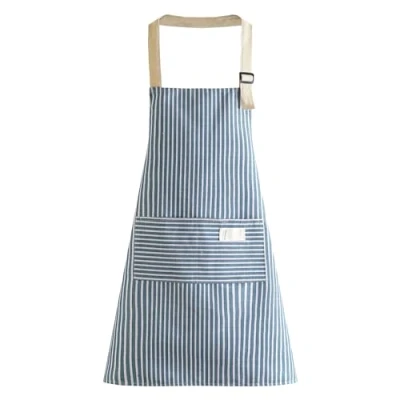 Image of OAAO 1 piece striped apron, apron with pockets, baking long sleeve for painting, cooking.