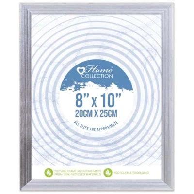 Image of Design GROUP Silver Ribbed Freestanding Wall Mount Picture Photo Frame 8 x 10 inch