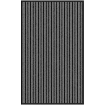 Image of vidaXL Doormat Stripe Black and Grey 90x150 cm