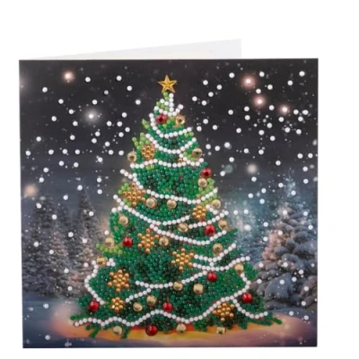 Image of CRYSTAL ART Festive Fir Tree 18x18cm Card