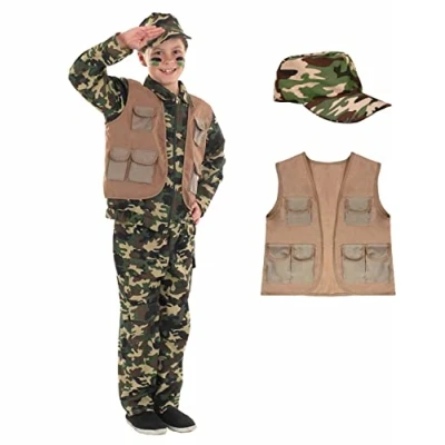 Image of Fun Shack Kids Army Costume for Kids, Boys Costume, Soldier Dress Up Boys, Large