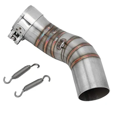 Image of EBTOOLS Motorcycle Exhaust Adapter Middle Link Pipe,Steel Section Pipe Modification Replacement for Z900 2017 2019