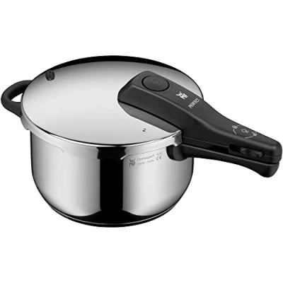 Image of WMF Perfect Pressure Cooker Induction 4.5 L, Cooker, Large Cooking Signal, 2 Levels, Removable Lid Handle, Cromargan Stainless Steel