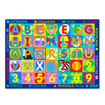 Image of Melissa &amp; Doug 15193 Jumbo ABC 123 Rug, Multi Colour