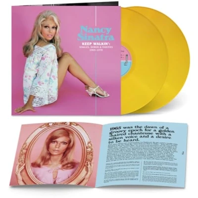 Image of Nancy Sinatra Keep Walkin&#039;: Singles, Demos &amp; Rarities 1965 1978 Yellow vinyl Sealed 2023 USA 2 LP set LITA208