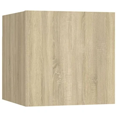 Image of vidaXL Wall Mounted TV Cabinet Floating Cupboard Entertainment Centre Modern Media Stand Furniture Living Room Office Unit Sonoma Oak