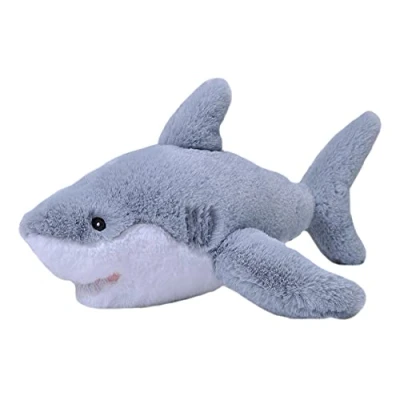 Image of Wild Republic EcoKins Great White Shark Stuffed Animal 12 inch, Eco Friendly Gifts for Kids, Plush Toy, Handcrafted Using 16 Recycled Plastic Water Bottles