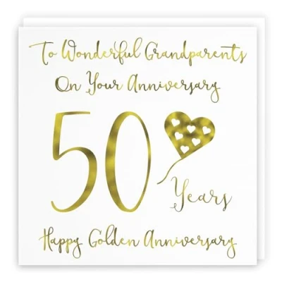 Image of Hunts England Grandparents 50th Anniversary Card To Wonderful On Your 50 Years Happy Golden Milano Collection