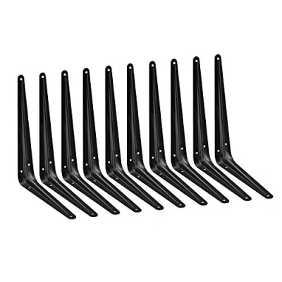 Image of EAI 250x200mm / 10x8&quot; Original London Pattern Shelf Bracket Black Pack of 10