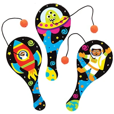 Image of Baker Ross AX210 Solar System Paddle Bats Pack of 8, Biff Bat Novelty Toys for Kids, Perfect Party, Loot or Prize Bag Filler