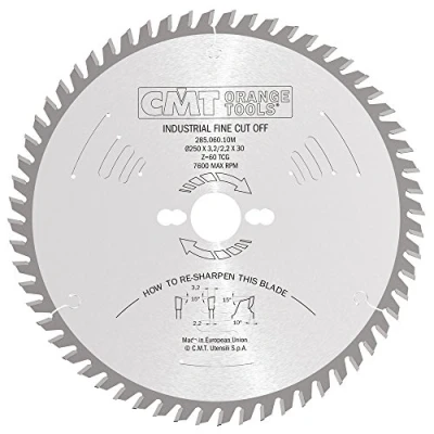 Image of CMT 285.060.10 Crosscut &amp; Finishing Blade Z 60 D 250 B 30 K 3.2 P 2.2