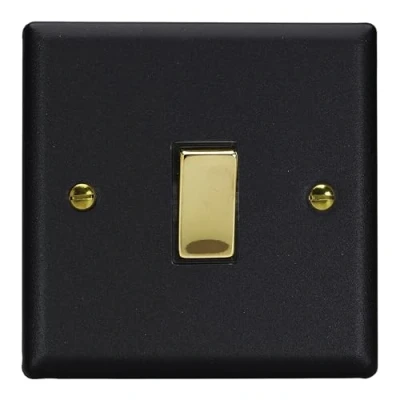 Image of Varilight Vogue Collection Matt Black 1 Gang 20 Amp Double Pole Rocker Switch