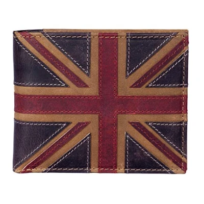 Image of Mala Leather RFID Blocking Union Jack Wallet Brown