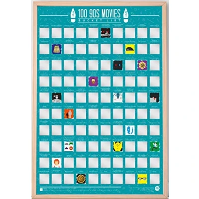 Image of Gift Republic 90s Movies 100 Bucket List Scratch Poster, 42 x 60cm