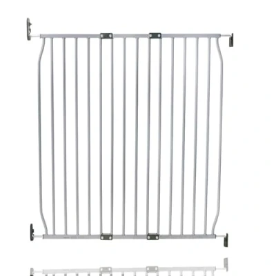 Image of Safetots Eco Screw Fit Baby Gate, Grey, 90cm 100cm, Stair Gate for Toddler and Baby, Safety Barrier, Easy Installation