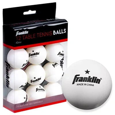 Image of Franklin Sports Ping Pong Balls Official Size + Weight White 40mm Table Tennis One Star Professional Durable High Performance 12 Pack