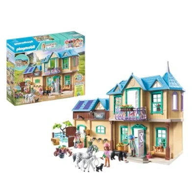 Image of Playmobil 71351 Horses of waterfall Ranch, magical paradise for horse lovers, fun imaginative role play, sustainable playsets suitable children ages 5+