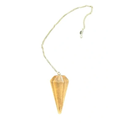 Image of Pandiui23 Natural Stone Pendulum Orange Selenite, Crystal Pendulum, Vintage Hexagonal for Dowsing, Reiki Chakra Divination Meditation (Orange Selenite)