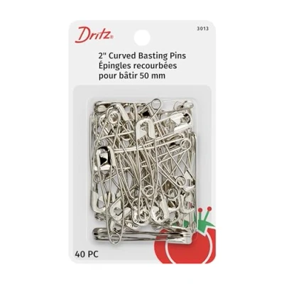 Image of Dritz Basting Pins, Alloy Steel, Nickel, Size 3