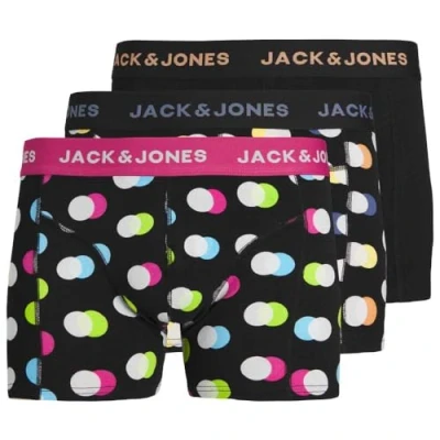 Image of JACK &amp; JONES Men&#039;s Jacreese Trunks 3 Pack Sn Boxer Shorts, Black/Pack: Black Black, M