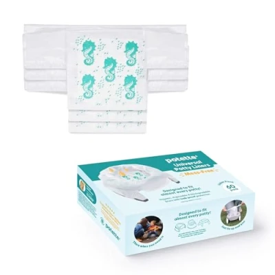 Image of Potette Plus Disposable Liners Super Absorbent, Biodegradable and Lightly Fragranced Potty Bags Pack of 60
