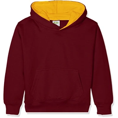 Image of AWDis Boy&#039;s KIDS VARSITY HOODIE Hoodie, Multicoloured (Burgundy/Gold), Large (Manufacturer Size: 9/11 Y)