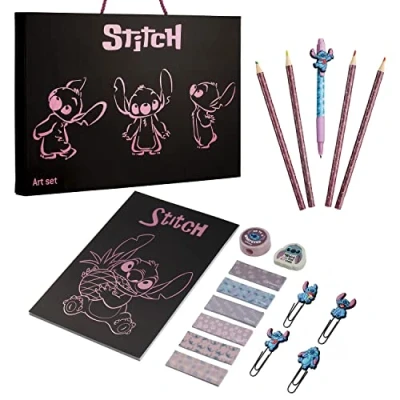 Image of Disney Stationary Supplies, Cute for Girls, Stitch Gifts (Art Set)