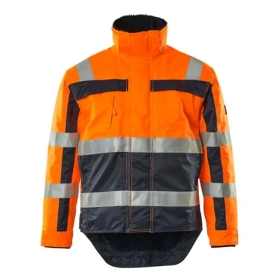 Image of Mascot 07223 880 141 Teresina Safe Compete Pile Lining Waterproof Class 3 Winter Jacket, Size XL, Hi Vis Orange/Navy