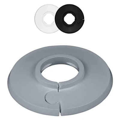 Image of FUX Pack of 2 Single Heating Pipe Rosette 8 mm 60.3 mm, Heating, Cover, Cover Rosettes, Trim, Radiator Polypropylene in Special Colours (22 RAL 7040)