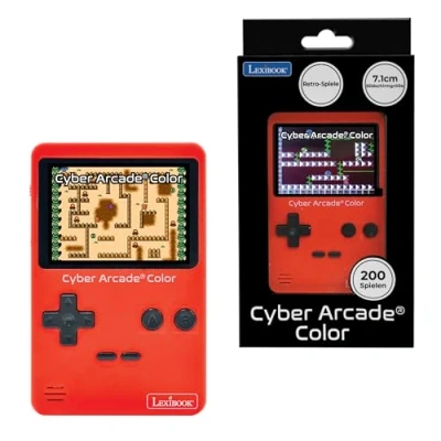 Image of Lexibook, Cyber Arcade® Color, Portable retro games console, 200 of action, sport, racing, puzzles and more, 2.8&quot; LCD colour display, Red, JL2389