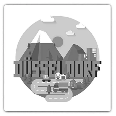 Image of 2 x Square 7.5cm Vinyl Stickers Dusseldorf Germany German Travel 35033