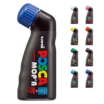 Image of Posca Uni Mitsubishi Pencil Marker MOP&#039;R Round Tip XXL 3 19mm Ergonomic Shape Half Ride Body Water Based For Any Surface (Blue)