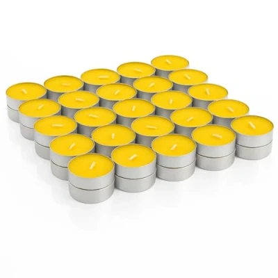 Image of ZOPPER Citronella Tealights Candle 50 Pk Mosquito Fly Insect Repellent Ideal for Garden Decorative Natural Scent Tealight Candles 4 Hour Burn Time