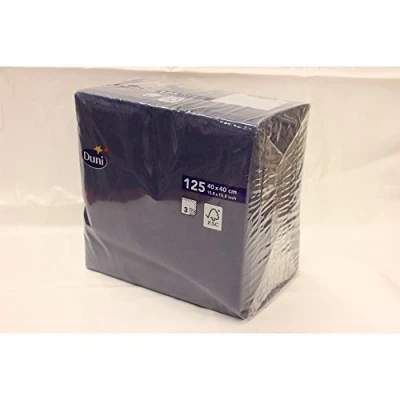 Image of Duni 2623_(1) Tissue Napkins, 3 Ply, 40 cm x cm, Dark Blue (Pack of 125)