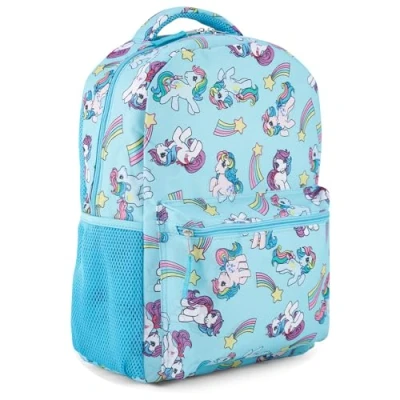 Image of My Little Pony Classic Backpack Featuring Twilight Sparkle, Rainbow Dash, and More Officially Licensed MLP Kids School Bag, Light Blue,