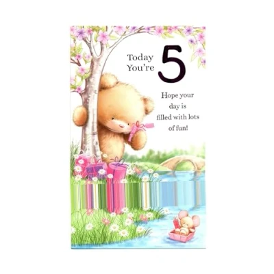 Image of Birthday Card for Five (5) Year Old Girl (Free Post (UK))