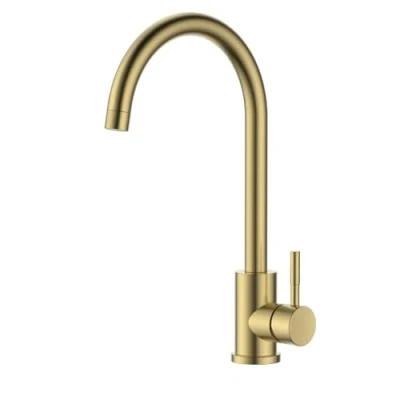 Image of Reginox Taravo BG Single Lever Swan Neck Brushed Gold Kitchen Mixer Tap