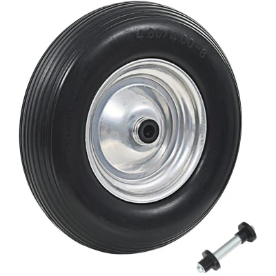 Image of vidaXL Wheelbarrow Wheel with Axle Solid PU 4.00 8 390 mm