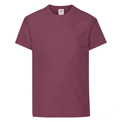 Image of Fruit of the Loom Unisex Kid&#039;s Original T Shirt, Burgundy, 12 13 Years