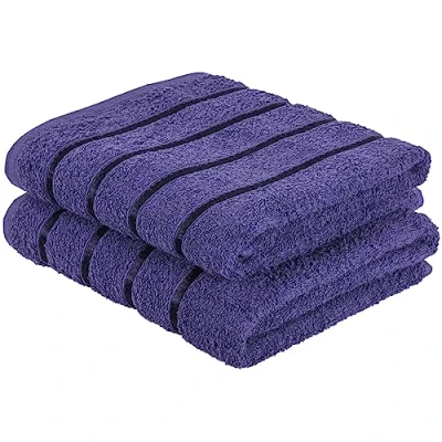Image of A2Z Luxurious 100% Cotton Navy Color Towels 500 GSM Soft Absorbent Set Of 2 Bath Towel (66x118 cm)