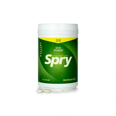 Image of Spry Xylitol Gum, Natural Spearmint, 550 Count Great Tasting Chewing Gum That is Aspartame Free, Promotes Oral Health, and Fights Bad Breath