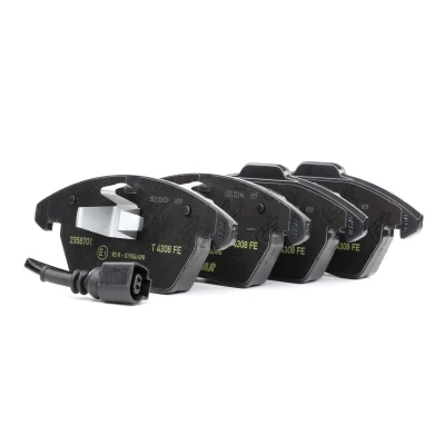 Image of 5K0698151B Brake pad set TEXTAR 2358701 with integrated wear warning contact VOLKSWAGEN: GOLF 5, 6, Polo V Hatchback, SKODA: Octavia II Hatchback